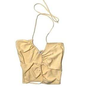 Zara halter crop top‎ cut out spaghetti strap small festival beach concert